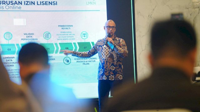 Musisi Marcell Siahaan hadir sebagai narasumber dalam Sosialisasi Royalti yang digelar Kanwil Kementerian Hukum (Kemenkum) Sulawesi Selatan, Kamis (12/2/2026). (Foto: Istimewa)