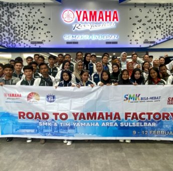 PT SJAM Ajak 15 SMK Sulselbar Kunjungan Industri di Pabrik Yamaha