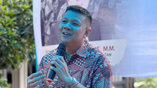 Anggota DPRD Sulsel, Edward Wijaya Horas&nbsp;saat menggelar kegiatan reses di Jalan Baji Ampe, Kelurahan Baji Mappakasunggu, Kecamatan Mamajang, Kota Makassar, Sabtu (21/2/2026). (Foto: Istimewa)