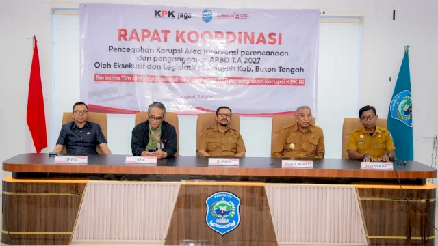 Pemkab buteng Rakor bersama KPK RI untuk pencegahan korupsi di aula pancana kantor bupati buteng