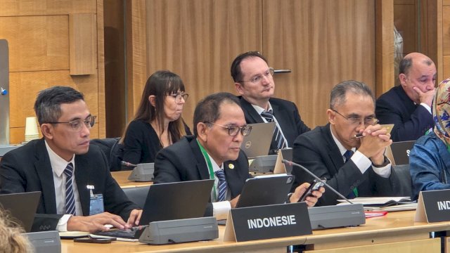 Kepala Eksekutif Pengawas Perasuransian, Penjaminan, dan Dana Pensiun, OJK Ogi Prastomiyono saat menjadi delegasi Indonesia pada pertemuan OECD Financial Markets Week, di Prancis. (Dok. Otoritas Jasa Keuangan) 