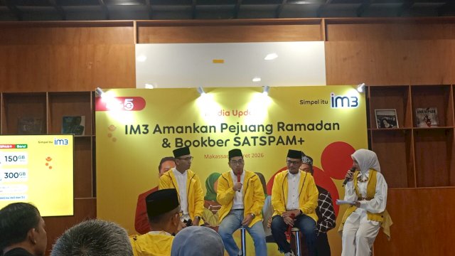 Suasana Media Update &ldquo;IM3 SATSPAM+ Amankan Pejuang Ramadan&rdquo;, di Vann Sky Makassar, kemarin. (Dok. Chaerani/Republiknews.co.id)