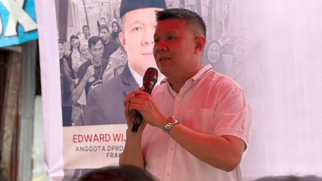 Anggota DPRD Sulsel, Edward Wijaya Horas saat menggelar kegiatan reses di Jalan Hati Murni, Kelurahan Tamarunang, Kecamatan Mariso, Kota Makassar, Senin (23/2/2026). (Foto: Istimewa)