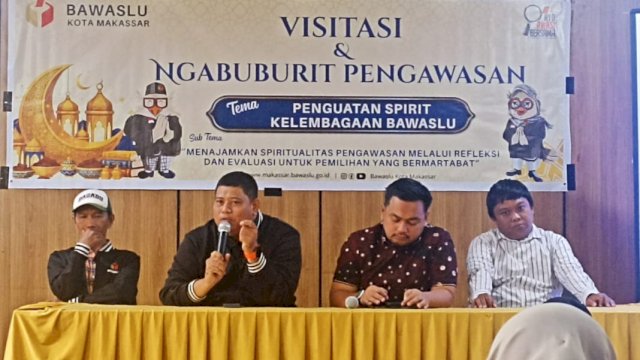Bawaslu Makassar menggelar kegiatan Ngabuburit Pengawasan di Aula Fakultas Hukum, Universitas Bosowa (Unibos) Makassar, Rabu (11/3/2026). (Foto: Istimewa)