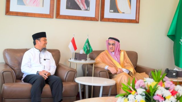 Gubernur Sulsel, Andi Sudirman Sulaiman saat melakukan pertemuan silaturahmi dengan Duta Besar Arab Saudi untuk Indonesia, Faisal Abdullah Al Amoudi di Jakarta, Rabu (11/3/2026). (Foto: Istimewa)