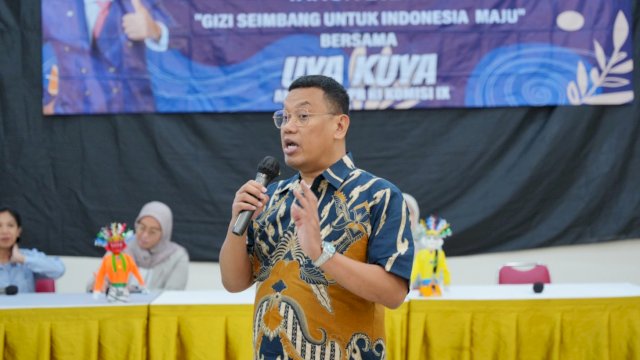 Anggota Komisi IX DPR RI, Surya Utama menggelar kegiatan sosialisasi program Makan Bergizi Gratis (MBG) bersama mitra kerja pemerintah di Gedung IK-LIMKOS DKI, Petukangan Selatan, Kecamatan Pesanggrahan, Jakarta Selatan, Sabtu (7/3/2026). (Foto: Istimewa)