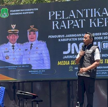 Di Pelantikan JMSI Sidrap, Bupati Syaharuddin Alrif Dorong Peran Media Siber Kawal Pembangunan Daerah