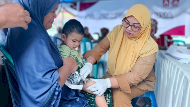 Alfamidi Cabang Makassar bersama Puskesmas Samata, Kabupaten Gowa menggelar Edukasi Keluarga Balita bertema &ldquo;ASI dan MPASI Tepat Usia&rdquo; pada Selasa (24/2/2026). (Foto: Istimewa)