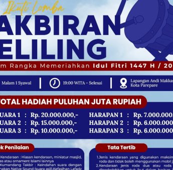 Puluhan Juta Diperebutkan! Pemkot Parepare Siap Meriahkan Malam Takbiran 1 Syawal