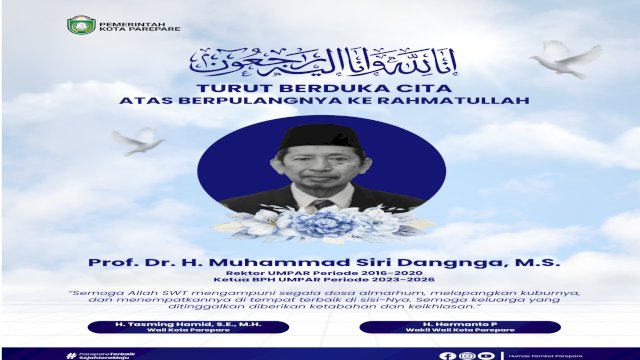 Ket: Ucapan Belasungkawa Wali Kota dan Wakil Wali Kota Parepare