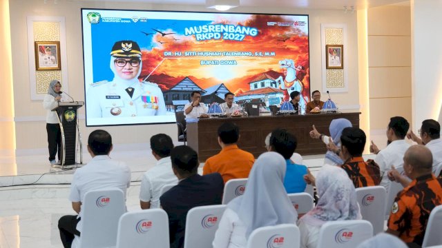 Bupati Gowa, Sitti Husniah Talenrang saat menghadiri Musrenbang RKPD Tahun 2027 Pemerintah Kabupaten, di Baruga Tinggimae, Rumah Jabatan Bupati Gowa, kemarin. (Dok. Humas Gowa) 