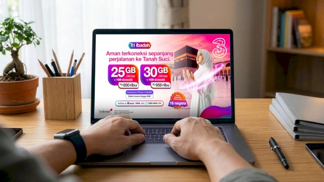 Indosat melalui brand Tri menghadirkan paket perjalanan ibadah haji dengan konektivitas jaringan terbaik serta harga paket yang terjangkau. (Dok. Indosat) 