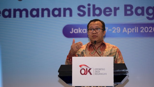 Kepala Eksekutif Pengawas Inovasi Teknologi Sektor Keuangan, Aset Keuangan Digital, dan Aset Kripto OJK Adi Budiarso, di sela-sela menghadiri Workshop Keamanan Siber bagi Penyelenggara Inovasi Teknologi Sektor Keuangan, Aset Keuangan Digital, dan Aset Kripto Tahun 2026, di Jakarta, Kamis, (30/04/2026). (Dok. Otoritas Jasa Keuangan) 