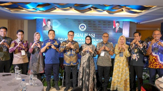 Kegiatan sosialisasi dalam rangka mendukung program Makan Bergizi Gratis (MBG) bersama komunitas digelar di Hotel Claro, Jalan AP Pettarani, Makassar, Jumat (27/3/2026). (Foto: Istimewa)