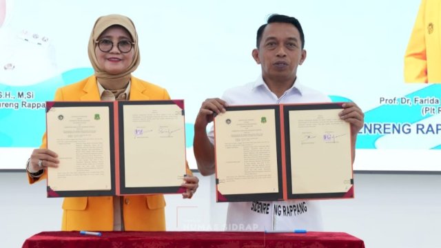 Universitas Negeri Makassar (UNM) resmi menjalin kolaborasi strategis dengan Pemerintah Kabupaten Sidrap, Jumat (17/4/2026). (Foto: Humas Pemkab Sidrap)