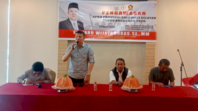 Anggota DPRD Sulsel, Edward Wijaya Horas saat melaksanakan pengawasan APBD Sulsel tahun anggaran 2026 di Jalan Sultan Hasanuddin, Kelurahan Baru, Kecamatan Ujung Pandang, Makassar, Jumat (24/4/2026). (Foto: Istimewa)