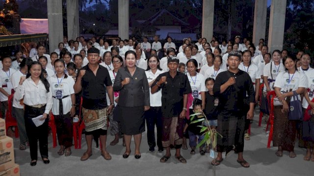 Kegiatan sosialisasi program MBG yang diselenggarakan di Wantilan Desa Adat Payangan, Kecamatan Marga, Kabupaten Tabanan, Bali, Selasa (21/4/2026). (Foto: Istimewa)