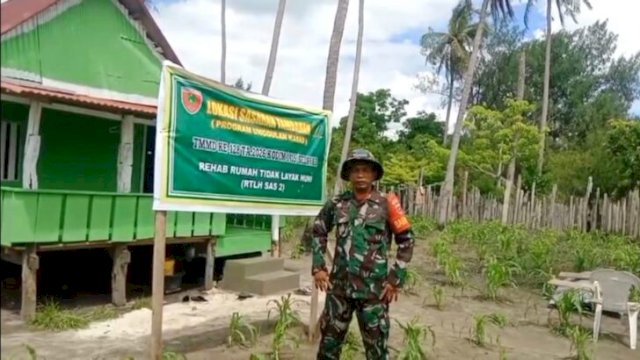 TMMD Kodim 1415/Selayar Selesaikan Rehab Rumah Nelayan di Kahu-Kahu. [IST]