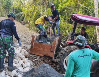 Hari ke-20 TMMD Selayar, Progres Jalan Tani Capai 80 Persen