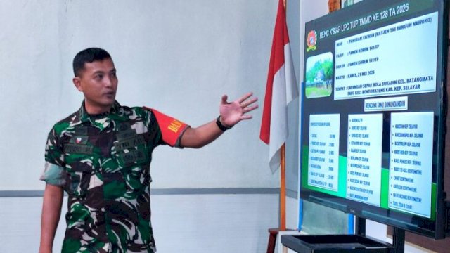 Dandim 1415 Selayar, Letkol Csi Yudo Harianto Paparkan Capaian TMMD ke-128 di Hadapan Tim Wasev TNI. [IST]
