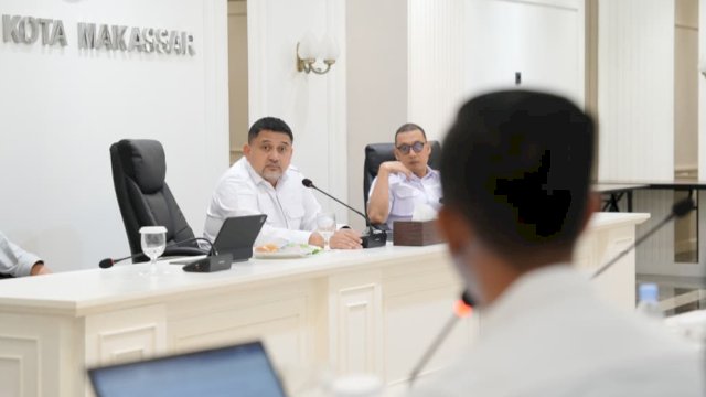 Wali Kota Makassar, Munafri Arifuddin saat memimpin rapat persiapan pelaksanaan Indonesia Gastrodiplomacy Series (IGS) 2026 di Balai Kota Makassar, Rabu (6/5/2026). (Foto: Istimewa)