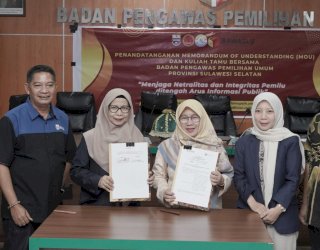 Perkuat Kolaborasi Pengawasan Pemilu, Bawaslu Sulsel dan Universitas Bosowa Tandatangani MoU Bersama