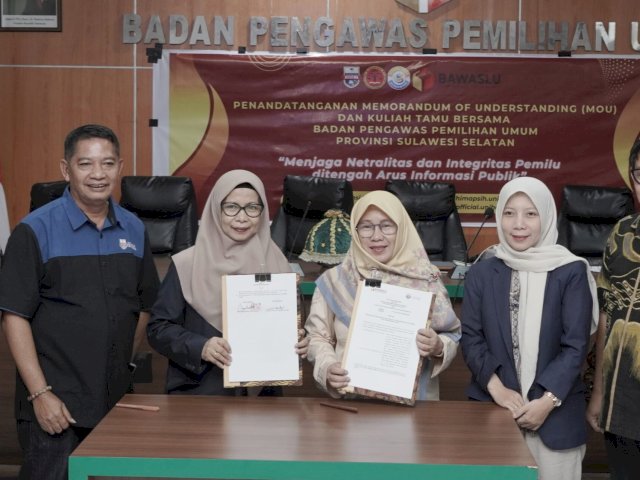 Perkuat Kolaborasi Pengawasan Pemilu, Bawaslu Sulsel dan Universitas Bosowa Tandatangani MoU Bersama