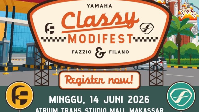 Yamaha bersama PT SJAM bakal menggelar Yamaha Classy Modifest 2026 di Atrium Trans Studio Mall (TSM) Makassar pada 14 Juni 2026 mendatang. (Foto: Istimewa)