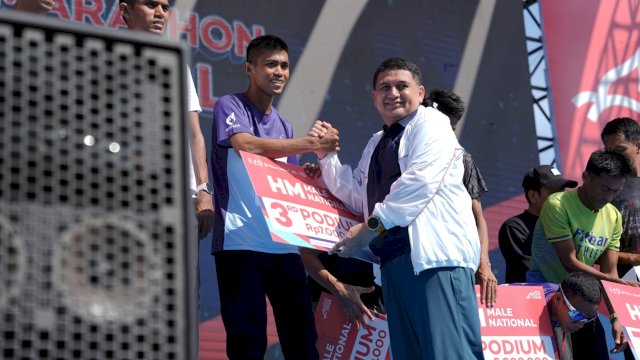 Wali Kota Makassar, Munafri Arifuddin usai mengikuti kategori 21 Kilometer (21K) pada hari terakhir pelaksanaan Makassar Half Marathon 2026, Minggu (31/5/2026). (Foto: Istimewa)