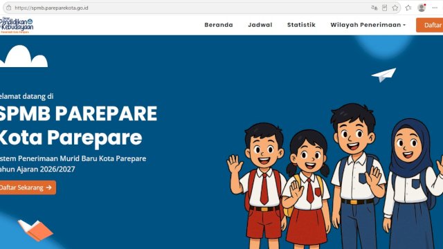 Ket: Laman Resmi SPMB Kota Parepare 