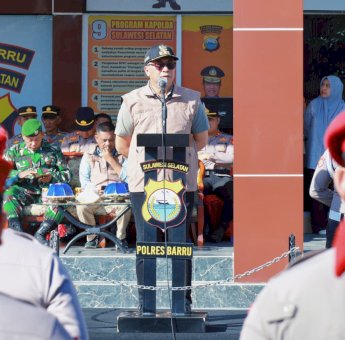Pimpin Apel PAM Pilkades, Wabup Barru Ingatkan Aparat Jaga Netralitas dan Stabilitas