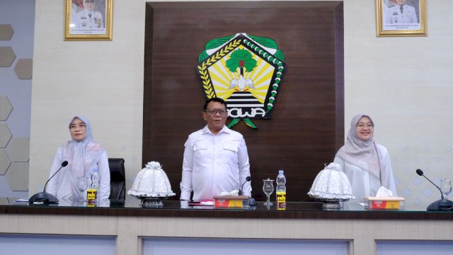 Pemkab Gowa melalui Diskominfo-SP Gowa menggelar Bimbingan Teknis (Bimtek) Keamanan Informasi bertajuk &ldquo;Memetakan Risiko, Membangun Keamanan Informasi&rdquo;, di Baruga Kareng Pattingalloang, Kantor Bupati Gowa, kemarin. (Dok. Humas Gowa) 