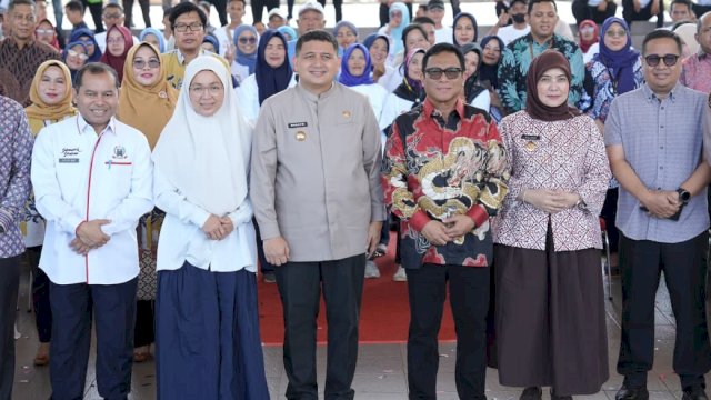 Wali Kota Makassar, Munafri Arifuddin saat menghadiri Launching Sistem Keagenan Penggerak Jaminan Sosial Indonesia (Perisai) Program Makassar Berjasa di Lapangan Karebosi, Makassar, Jumat (19/6/2026). (Foto: Istimewa)