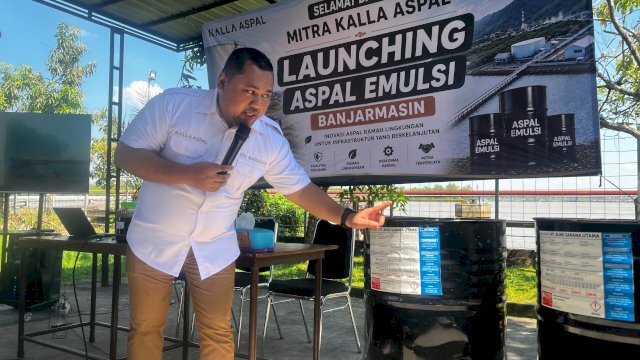 Kalla Aspal mengoperasikan pabrik aspal emulsi di Kota Banjarmasin, Kalimantan Selatan, kemarin. (Dok. Kalla Aspal)
