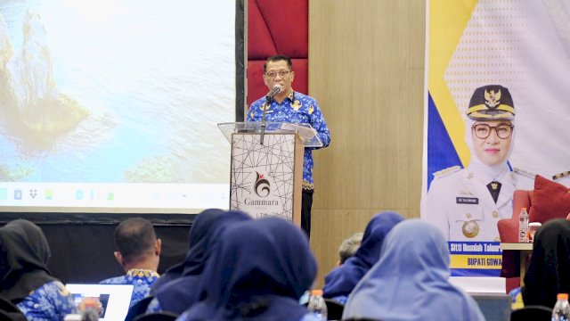 Sekretaris Daerah Kabupaten Gowa, Andy Azis Peter, saat menghadiri Workshop SPIP Terintegrasi dan Coaching Clinic yang diselenggarakan Inspektorat Daerah Kabupaten Gowa, di Gammara Hotel, Makassar, kemarin. (Dok. Humas Gowa) 