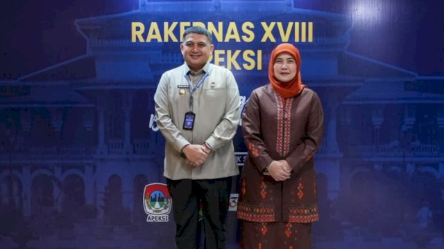 Wali Kota Makassar, Munafri Arifuddin bersama Wakil Wali Kota Makassar, Aliyah Mustika Ilham kompak menghadiri penutupan Rakernas XVIII APEKSI Tahun 2026 di Hotel Grand Aston Medan, Sumatera Utara, Kamis (2/7/2026). (Foto: Istimewa)