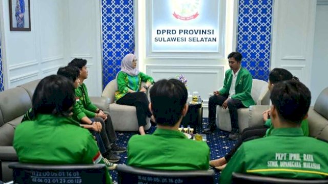 PB IPMIL Raya melakukan silaturahmi dengan Ketua DPRD Sulawesi Selatan, Andi Rachmatika Dewi, di Kantor Sementara DPRD Sulsel, Jalan AP Pettarani, Makassar, Selasa (14/7/2026). (Foto: Humas DPRD Sulsel)