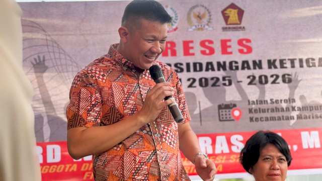 Anggota DPRD Sulsel, Edward Wijaya Horas saat menggelar kegiatan reses di Jalan Seroja, Kelurahan Kampung Buyang, Kecamatan Mariso, Kota Makassar, Senin (27/7/2026). (Foto: Istimewa)
