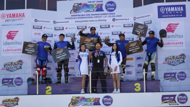 Gelaran Yamaha Sunday Race (YSR) 2026 yang telah memasuki perjalanan satu dekade berlangsung dengan seru di Pertamina Mandalika International Circuit, Lombok, Nusa Tenggara Barat pada Juli 2026. (Foto: Istimewa)