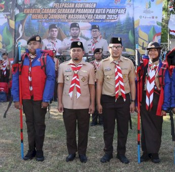 Lepas Kontingen Jambore Nasional, Tasming Hamid Minta Pramuka Parepare Jaga Nama Baik Daerah