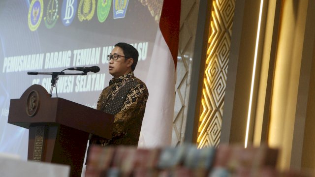 Plh. Kepala Perwakilan Bank Indonesia Provinsi Sulawesi Selatan, Bayu Martanto, di sela-sela Pemusnahan Uang Rupiah Palsu, di Ballroom Kantor BI Sulsel, Selasa, (11/08/2026). (Dok. Humas BI Sulsel)