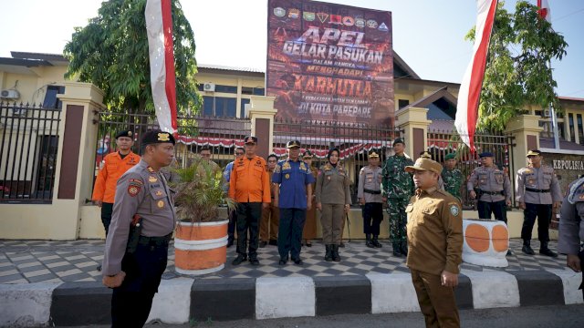 Ket: Apel Gelar Pasukan Karhutla Digelar di Parepare