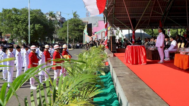 Ket: Upacara HUT RI ke-81 di Lapangan Andi Makkasau Parepare