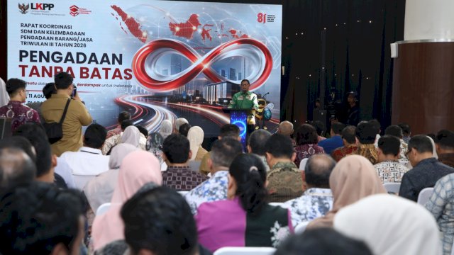 Rapat Koordinasi SDM dan Kelembagaan Pengadaan Barang/Jasa Triwulan III Tahun 2026 yang berlangsung di Plaza Gedung LKPP Lantai Ground, Jakarta, Selasa (11/8/2026). (Foto: Istimewa)