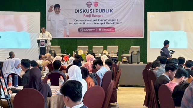 Pasukan Jihad Kebangkitan Bangsa (Panji Bangsa) menggelar diskusi publik terkait ekosistem ekonomi kreatif di MaxOne Hotel, Jalan Taman Makam Pahlawan, Makassar, Sabtu (26/9/2026). (Foto: Istimewa)