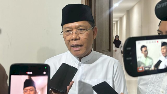 Ketua Umum PPP, Muhamad Mardiono saat menghadiri kegiatan silaturahmi daerah DPW PPP Sulsel di Arifah Convention Hall, Jalan Basoi Dg Bunga, Gowa, Senin (28/9/2026). (Foto: Istimewa)