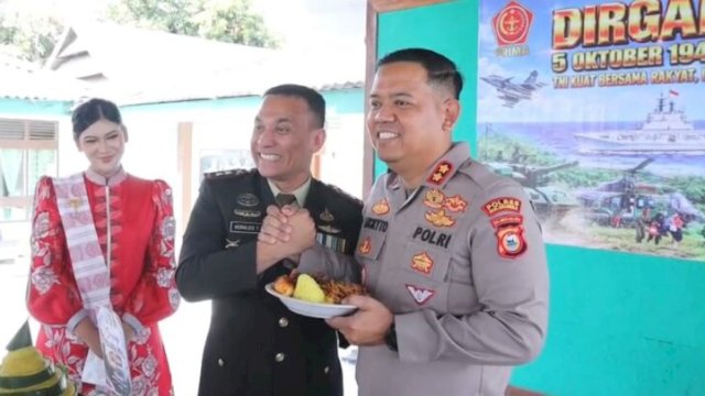 Hangat dan Penuh Keakraban, Kapolres Bulukumba Rayakan HUT ke-81 TNI Bersama Kodim. [Ist]