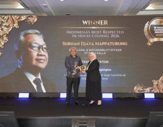 Terima Pengakuan Nasional, Subhan Djaya Mappaturung Terima Indonesia&rsquo;s Most Respected In-House Counsel 2026