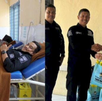 Sambut HUT Humas Polri ke-75, Humas Polres Bulukumba Gelar Donor Darah dan Salurkan Sembako