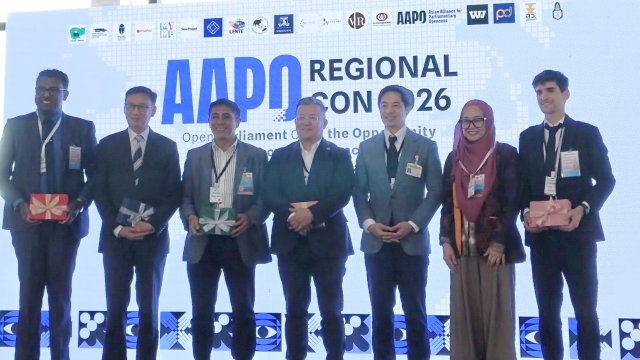 Anggota Komisi I DPR RI, Syamsu Rizal MI saat tampil sebagai salah satu pembicara kunci dalam Asia Alliance for Parliament Openness (AAPO) Regional Summit 2026 di Bangkok, Thailand, pada 25-27 Oktober 2026. (Foto: Istimewa)